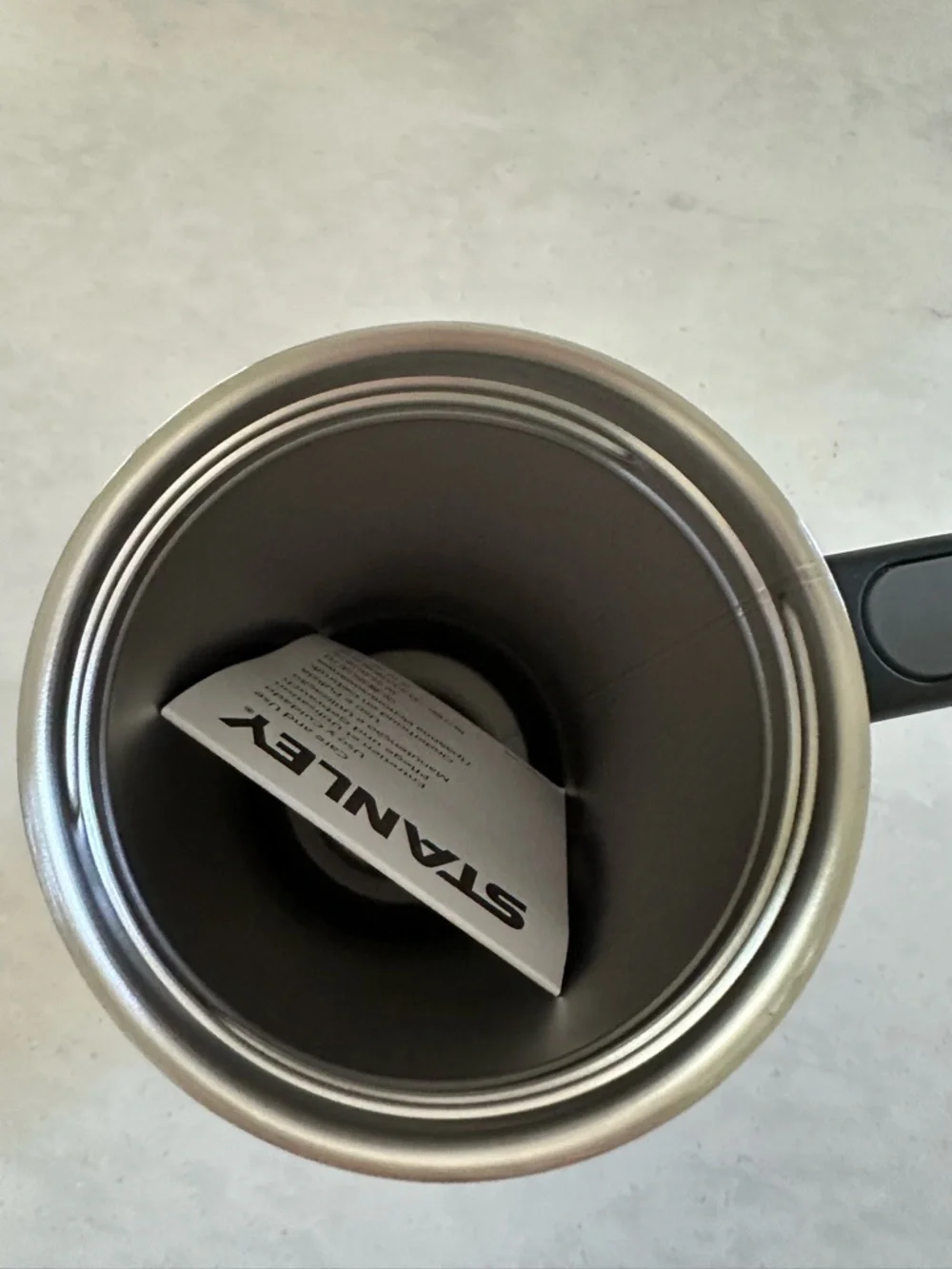 Stanley 40oz Matte Black Insulated Mug with Handle and Stainless Rim - Picture 3 of 4